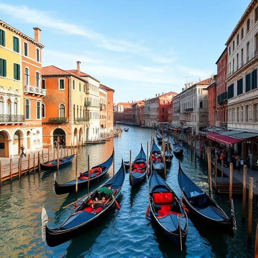 Canali di Venezia con gondole e palazzi storici