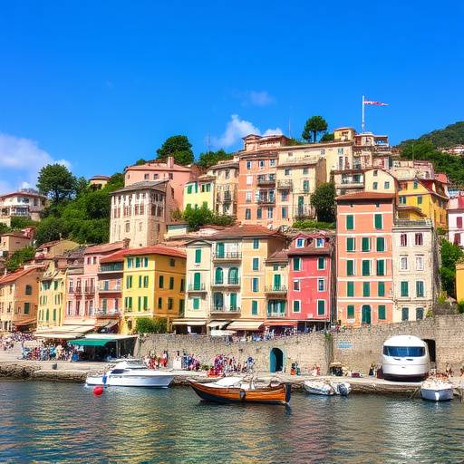 Costiera Amalfitana con case colorate a picco sul mare in Campania