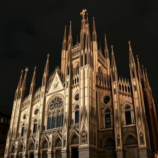 Il Duomo di Milano, una cattedrale gotica con guglie e statue elaborate